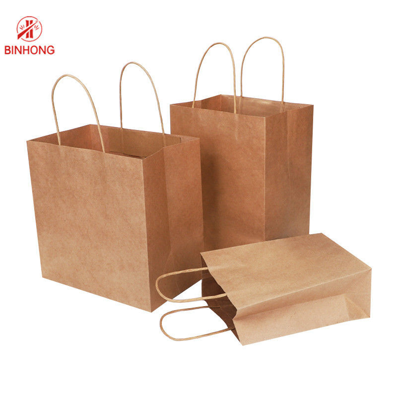 Wiederverwendbarer flacher Griff Flexo, das Kraftpapier Carry Bags druckt