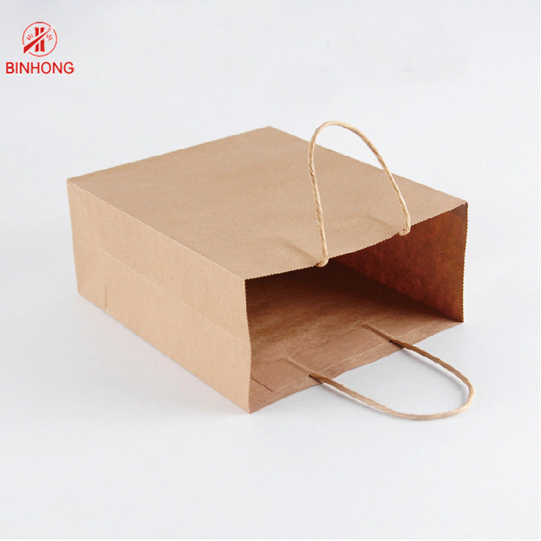 Wiederverwendbarer flacher Griff Flexo, das Kraftpapier Carry Bags druckt