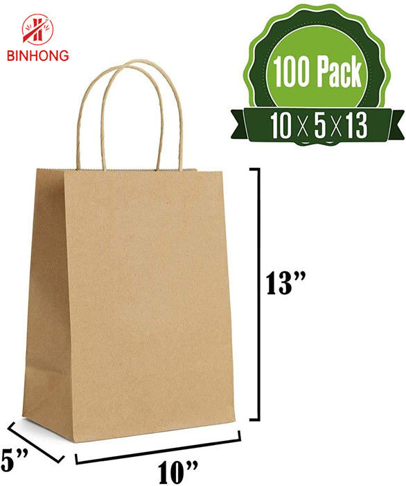 “ Tasche des Kraftpapier-dauerhaftes 10×5×13 mit Griffen