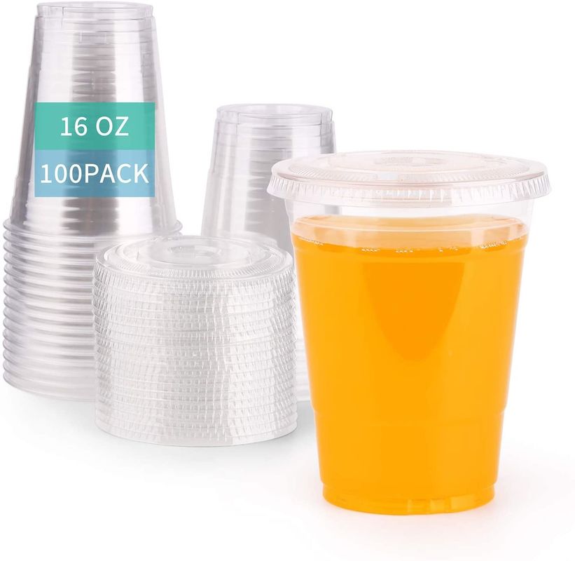 Klare Wegwerfplastikschale 16Oz mit Schlitz-Deckel