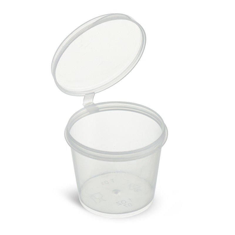 50 ml runder transparenter Mini-Saucenbecher PP-Kunststoff-Saucenbecher mit Deckel