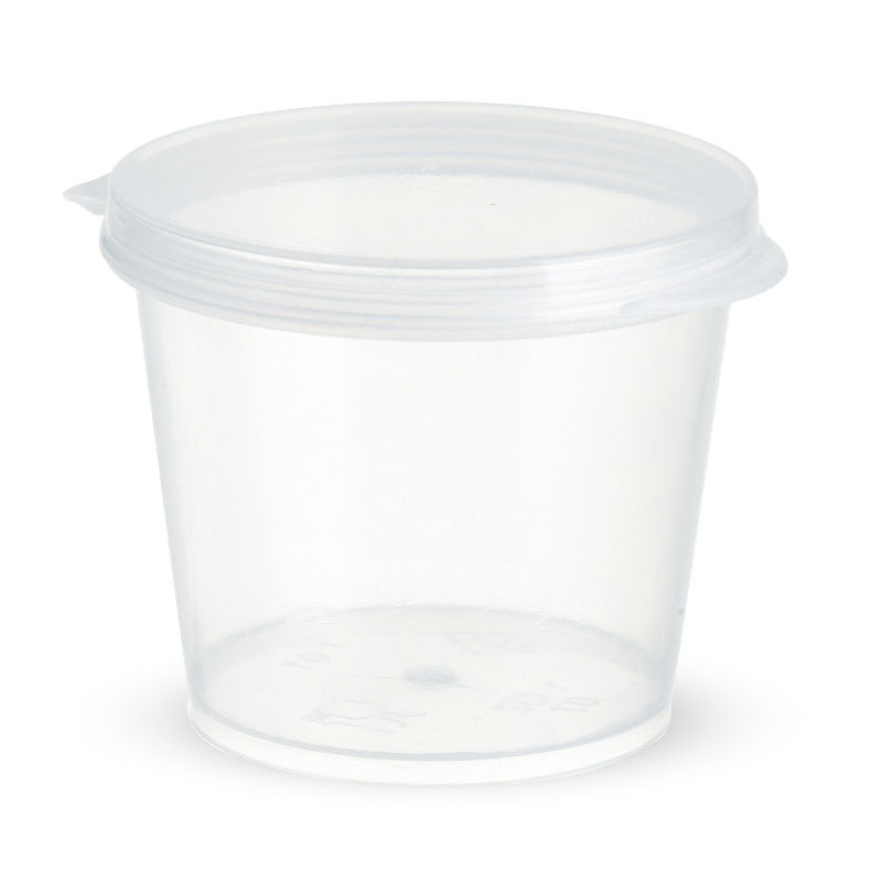 50 ml runder transparenter Mini-Saucenbecher PP-Kunststoff-Saucenbecher mit Deckel