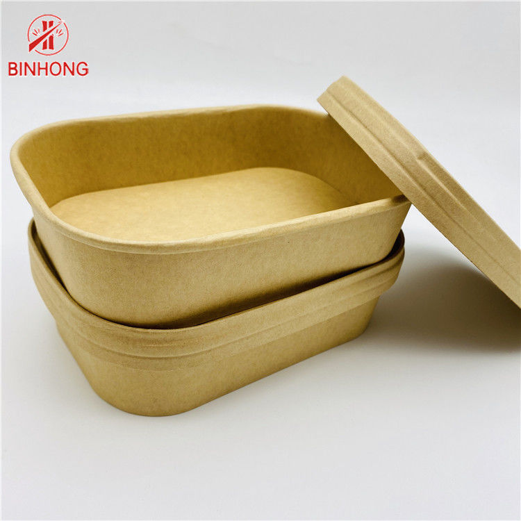 Rechteckiger Kraftpapier-Reis-Kasten Bento 500ml 650ml 750ml 1000ml
