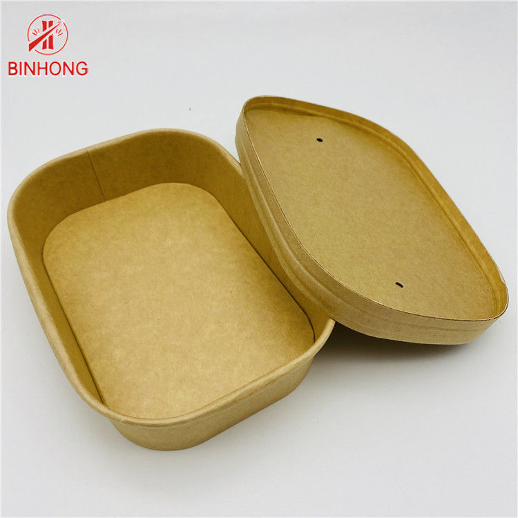 Rechteckiger Kraftpapier-Reis-Kasten Bento 500ml 650ml 750ml 1000ml