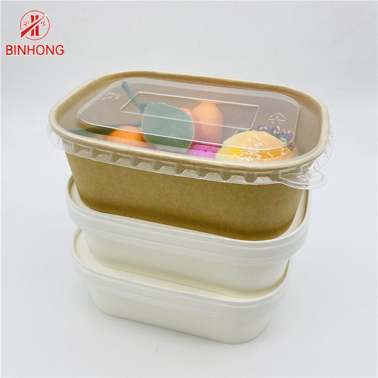 Rechteckiger Kraftpapier-Reis-Kasten Bento 500ml 650ml 750ml 1000ml