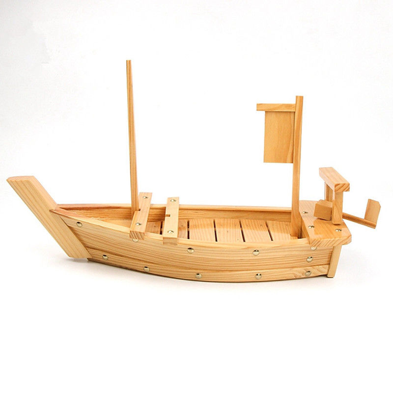 Stützbares Bambus-70cm Sushi-Boot Tray With Flagpole
