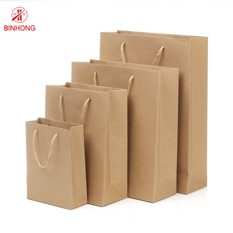 Freundliche 110gsm 16x6x12“ aufbereitete Kraftpapier Taschen Eco