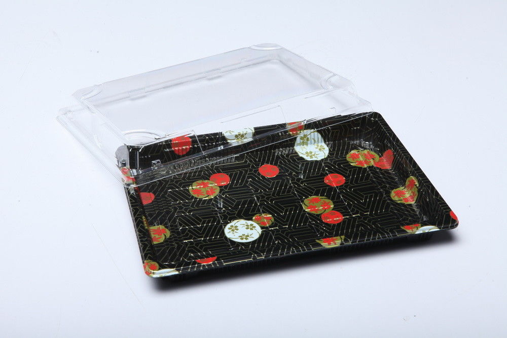 Nicht rutschfähiges Einweg-Essen-Sushi-Tray mit Deckel