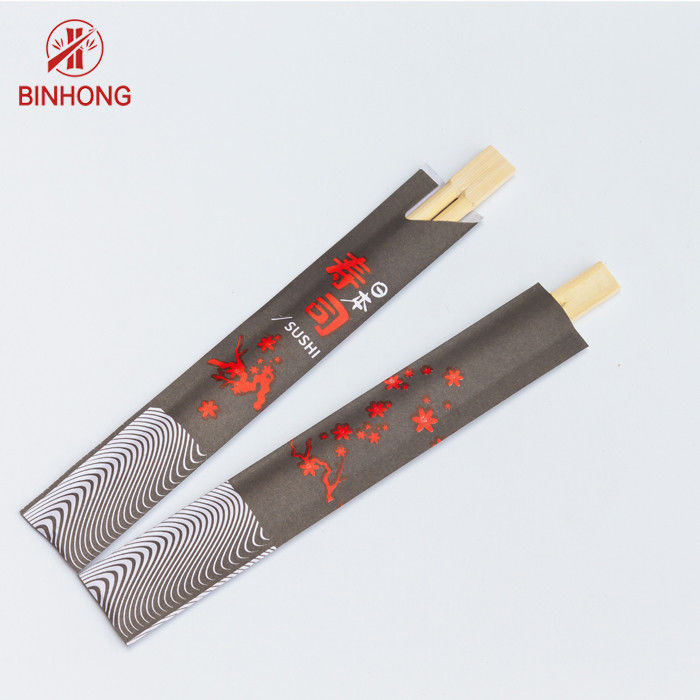Wegwerf-21cm Bambussushi-Essstäbchen mit Papierärmel