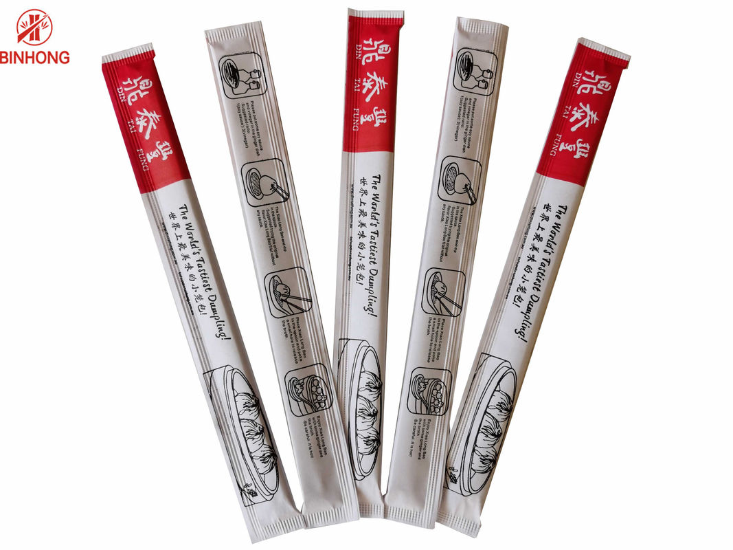 Wegwerf-21cm chinesische Bambusessstäbchen ISO9001 mit voller Papierverpackung