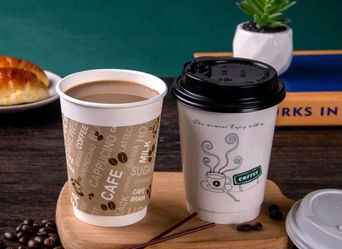 Kraftpapier-Kaffee-Getränk-Schale 16oz der Doppelschicht-ISO9001 für Café