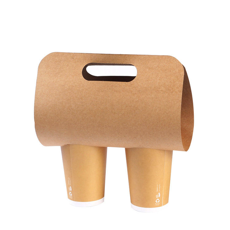 einzelne doppelte Schalen-Mitnehmerkaffeetasse-Halter 350g Kraftpapier