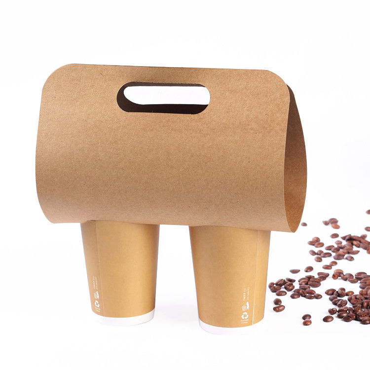 einzelne doppelte Schalen-Mitnehmerkaffeetasse-Halter 350g Kraftpapier