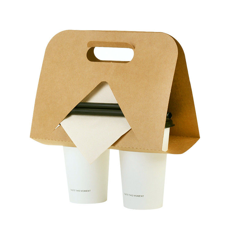 einzelne doppelte Schalen-Mitnehmerkaffeetasse-Halter 350g Kraftpapier