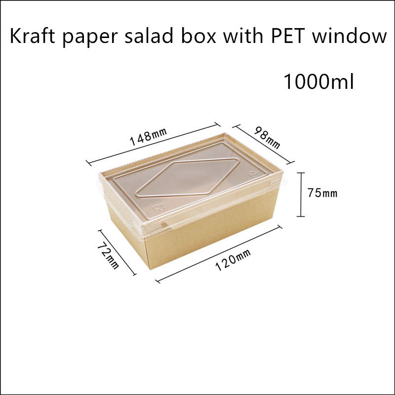 HAUSTIER Deckel-Kraftpapier-Wegwerfnahrungsmittelbehälter 2100 1600 1400ml
