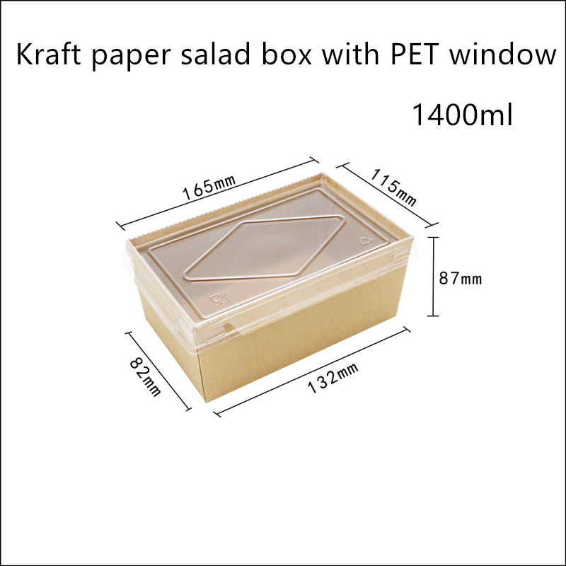 HAUSTIER Deckel-Kraftpapier-Wegwerfnahrungsmittelbehälter 2100 1600 1400ml