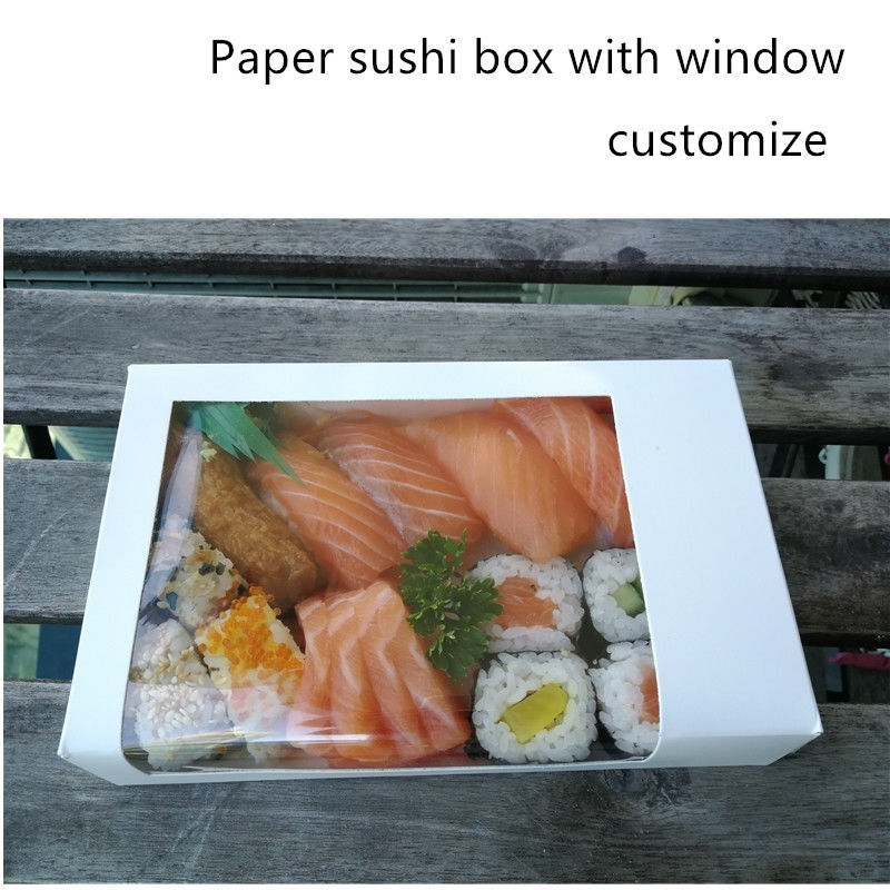 Wegwerfkraftpapier-Sushi-Mitnehmerkasten mit klarem Fenster ISO9001