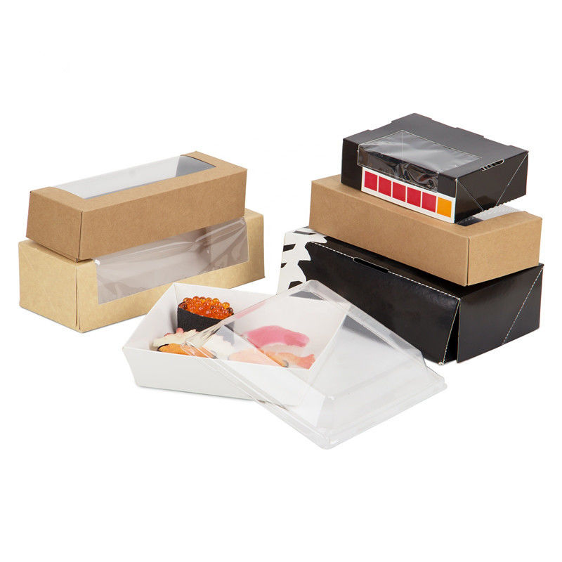 Wegwerfkraftpapier-Sushi-Mitnehmerkasten mit klarem Fenster ISO9001