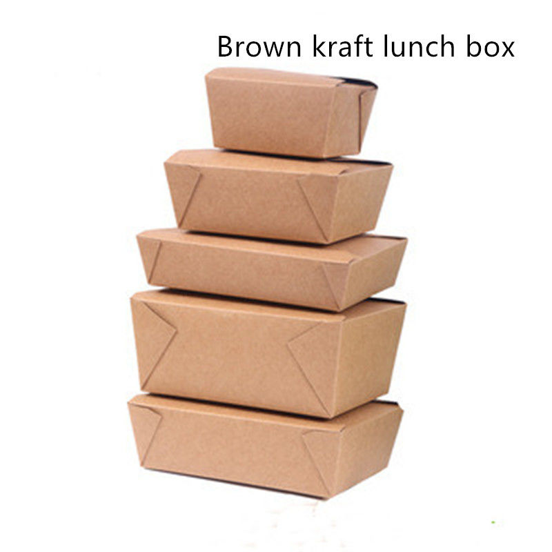 Individuell bedruckte Lunchbox, braune Kraft-Burger-Box-Verpackung