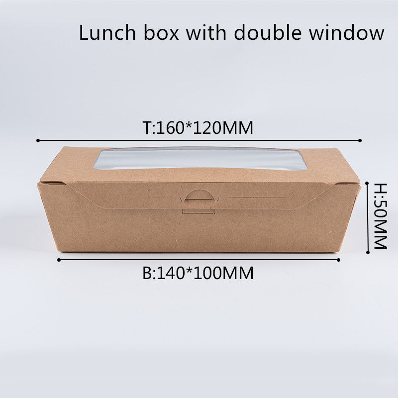1200ml 337 Brotdose des Kraftpapier-380 400gsm mit HAUSTIER Fenster
