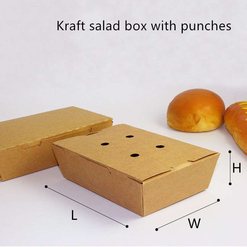 Salat-Kraftpapier nehmen Kasten-Microwavable Wegwerf mit Durchschlägen weg