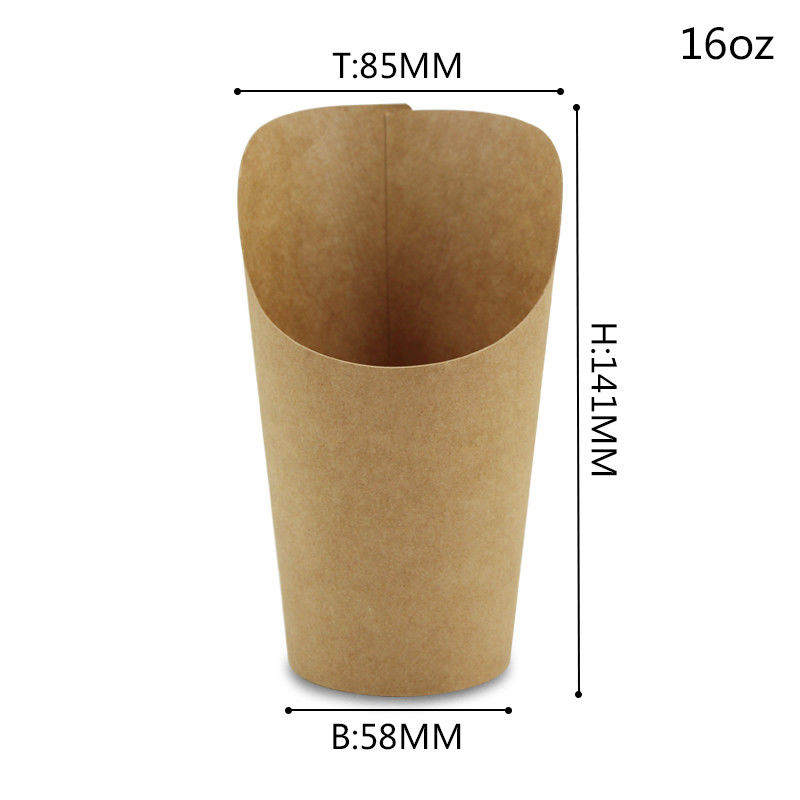 Einseitige Schaufel-Kraftpapier-Wegwerfschale für Pommes-Friteschips