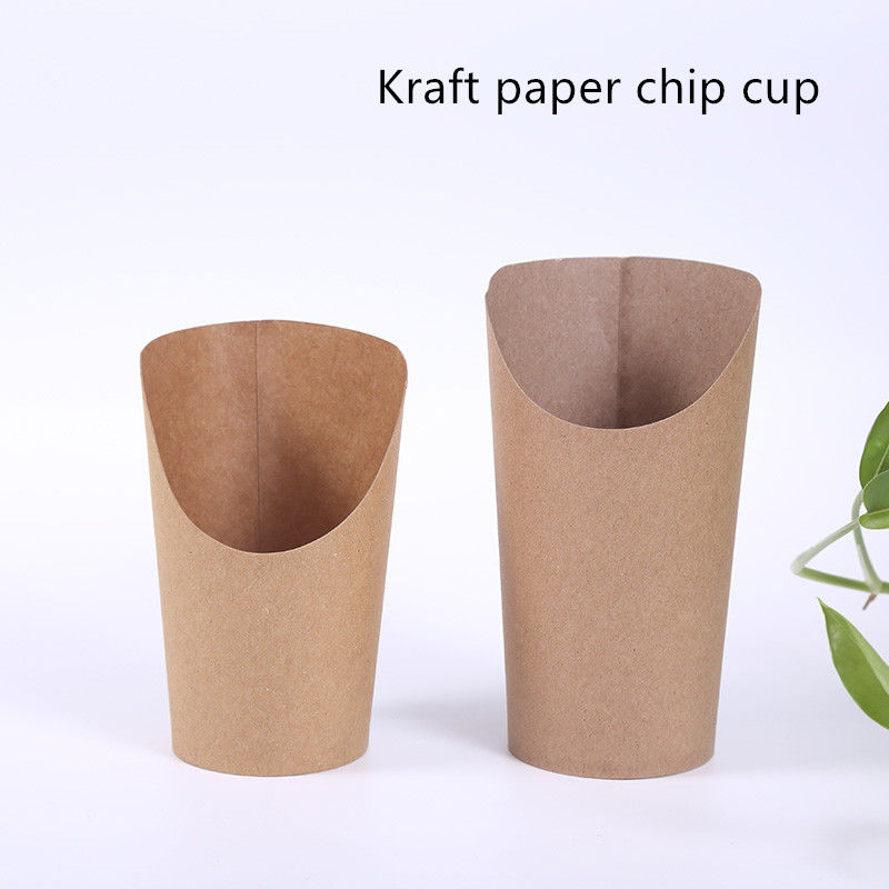 Einseitige Schaufel-Kraftpapier-Wegwerfschale für Pommes-Friteschips
