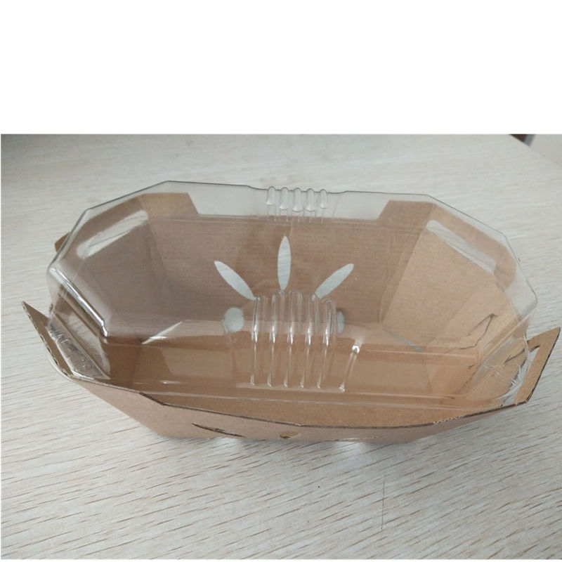 Recyclebarer Frucht-Tray With-HAUSTIER Deckel des Kraftpapier-350gsm