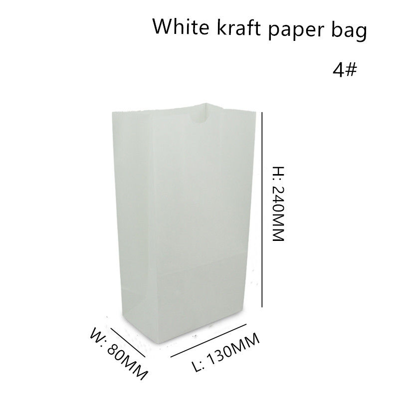 Recyclebares weißes Kraftpapier Carry Bags For Food Packaging 60gsm 70gsm
