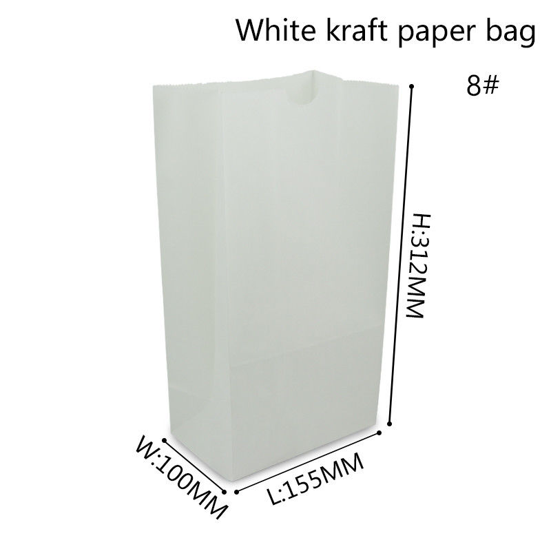 Recyclebares weißes Kraftpapier Carry Bags For Food Packaging 60gsm 70gsm