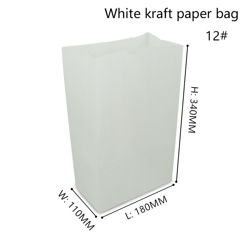 Recyclebares weißes Kraftpapier Carry Bags For Food Packaging 60gsm 70gsm