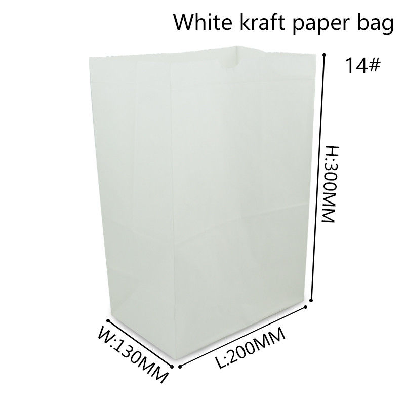 Recyclebares weißes Kraftpapier Carry Bags For Food Packaging 60gsm 70gsm