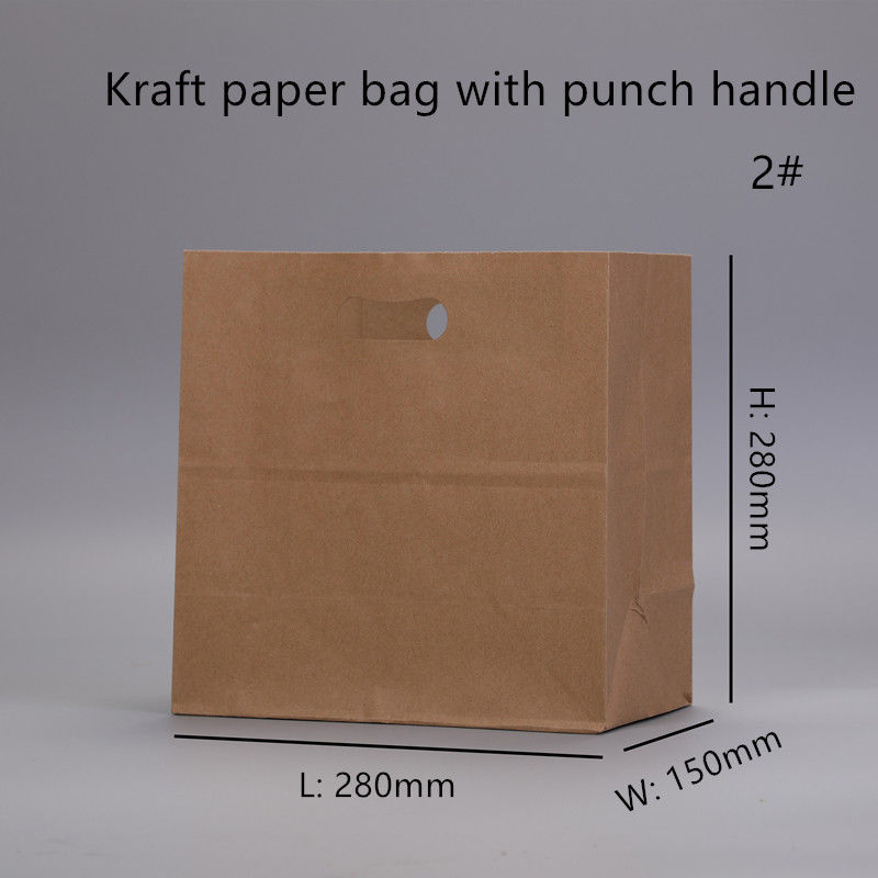 Kraftpapier-Tasche 80gsm 100gsm 120gsm mit gestempelschnittenem Griff