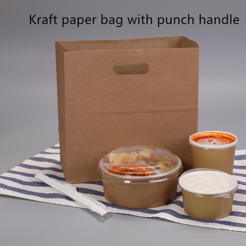 Kraftpapier-Tasche 80gsm 100gsm 120gsm mit gestempelschnittenem Griff