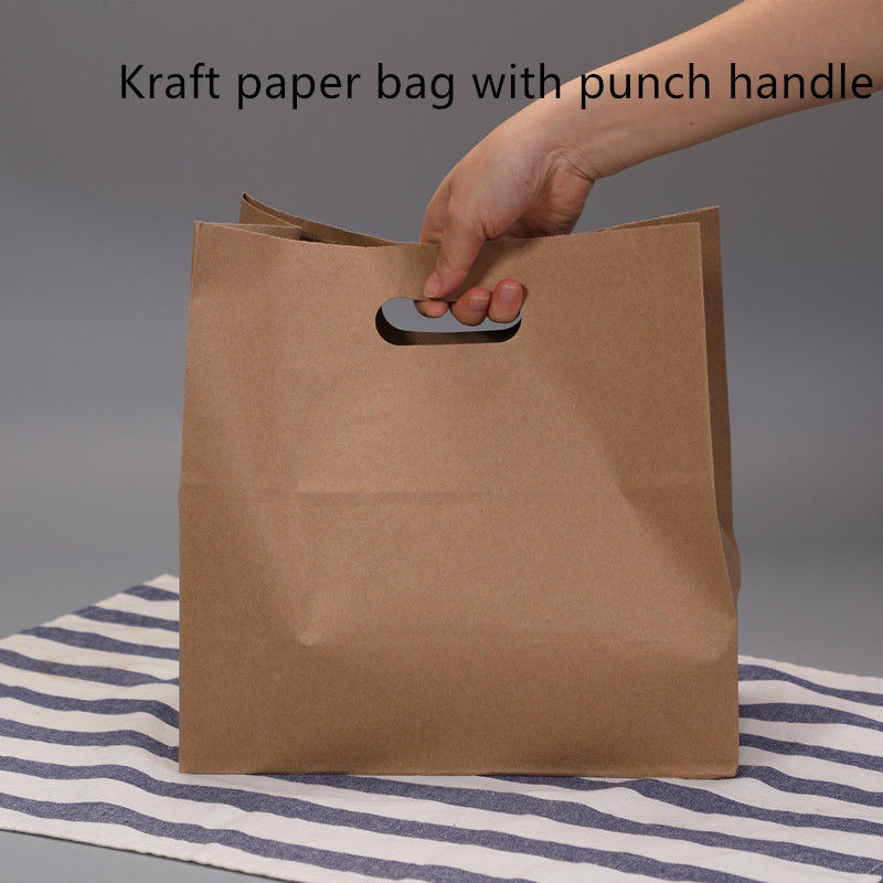 Kraftpapier-Tasche 80gsm 100gsm 120gsm mit gestempelschnittenem Griff