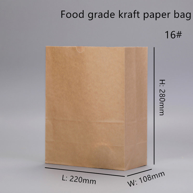 Wegwerf-Bäckerei-Taschen Browns Kraftpapier mit quadratischer Unterseite