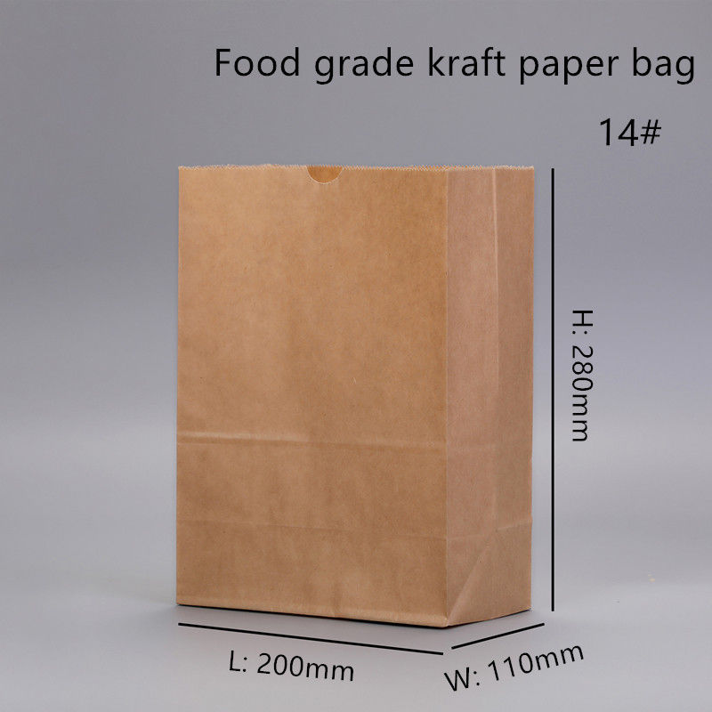Wegwerf-Bäckerei-Taschen Browns Kraftpapier mit quadratischer Unterseite