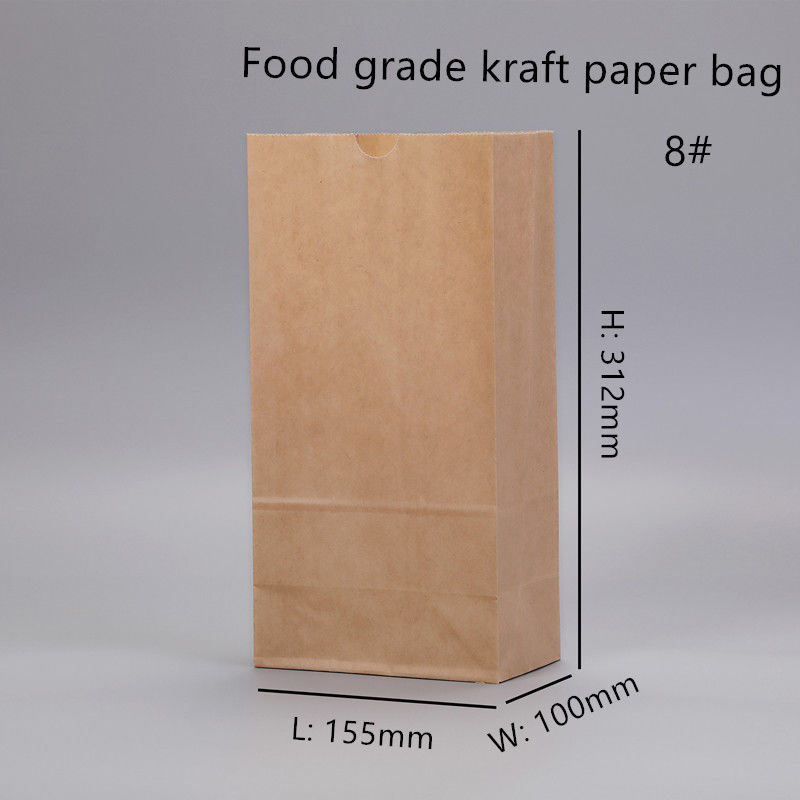 Wegwerf-Bäckerei-Taschen Browns Kraftpapier mit quadratischer Unterseite