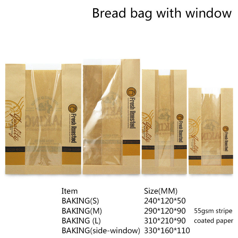 Wegwerf-PET beschichtete 50gsm Brotverpackungs-Papiertüten