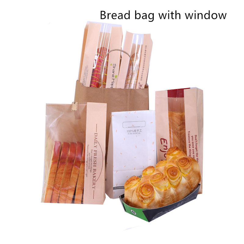 Recyclebares PET beschichtete Kraftpapier-Mittagessen-Tasche für Toast-Brot
