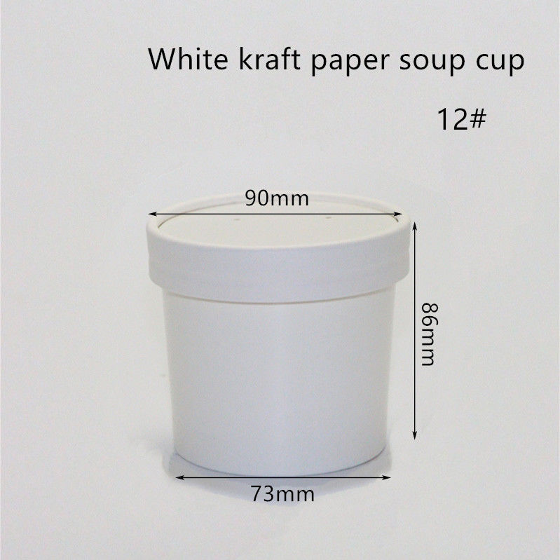 Mitnehmerbehälter Eco weißes Kraftpapier 12oz 16oz 320gsm