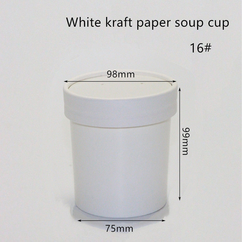 Mitnehmerbehälter Eco weißes Kraftpapier 12oz 16oz 320gsm