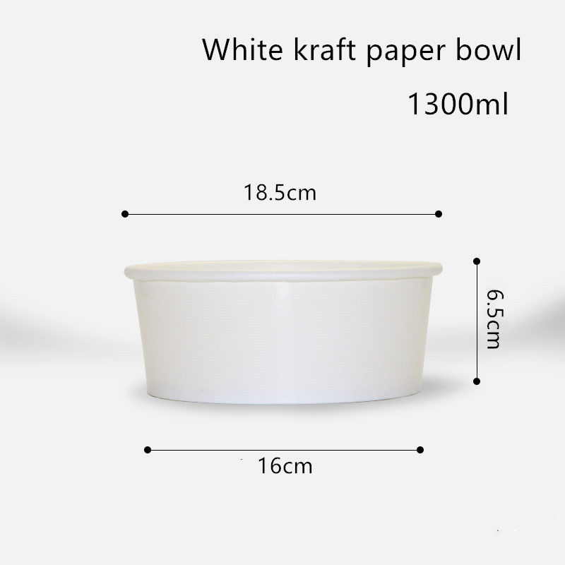 weiße Kraftpapier-Wegwerfschüssel 500ml 750ml 1000ml 1300ml für Salat