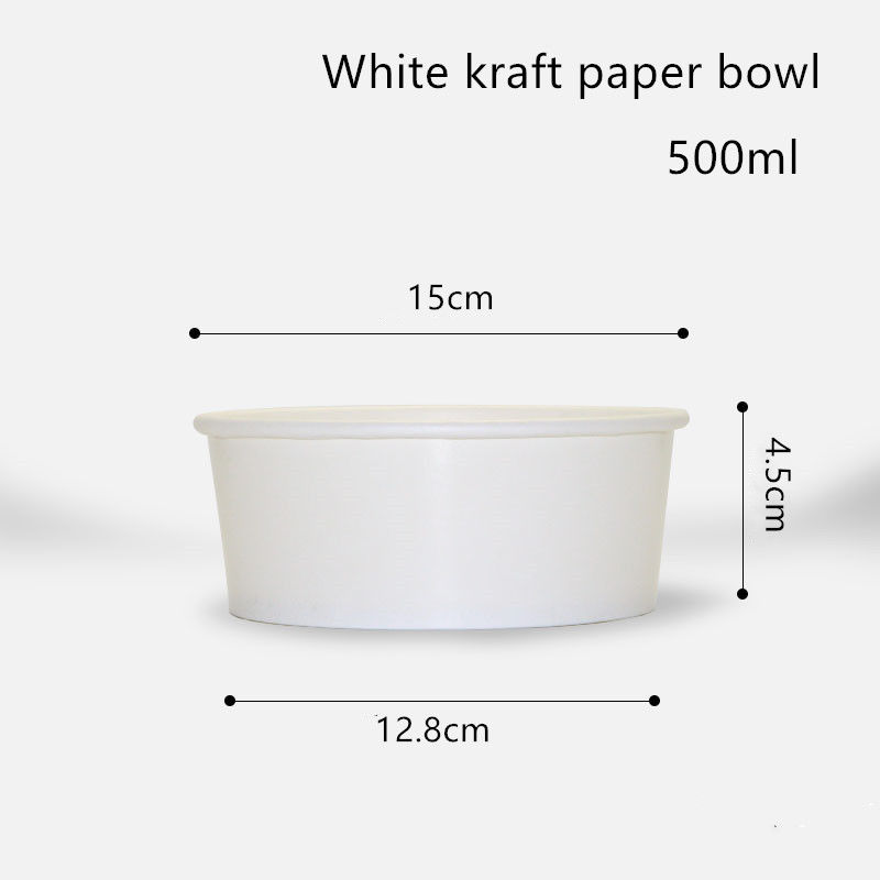 weiße Kraftpapier-Wegwerfschüssel 500ml 750ml 1000ml 1300ml für Salat
