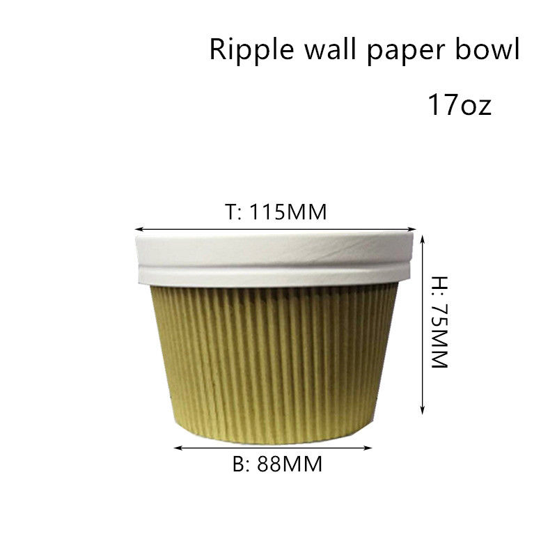 Kräuselungs-Wand-thermische Nahrungsmittelschüssel 350ml 520ml 720ml