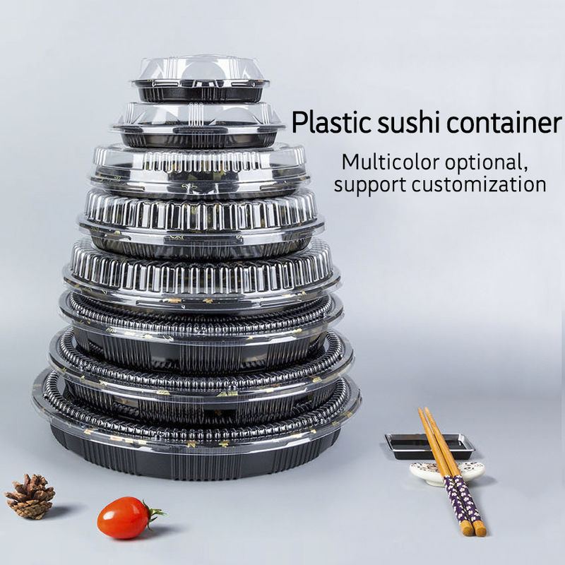 Einweg-Papier-Träger biologisch abbaubare Behälter Zellstoffdeckel Lebensmittelverpackungen Sushi-Träger