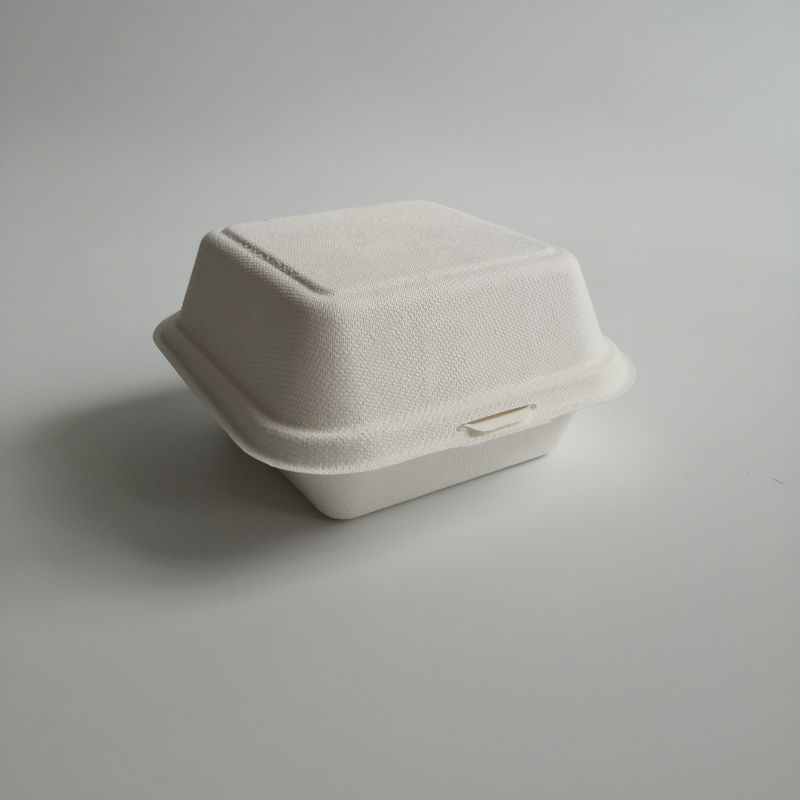 5 Zoll 6 Zoll-biologisch abbaubares Zuckerrohr-Wegwerfburger-Kasten