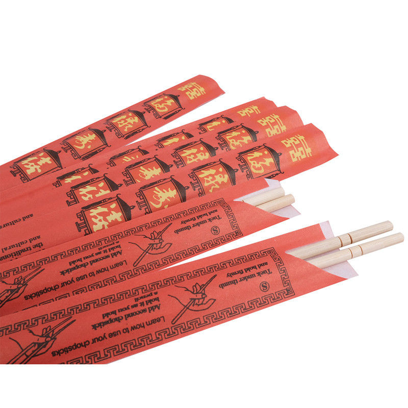 100% natürliche runde Bambuswegwerfessstäbchen mit halb Papierärmel
