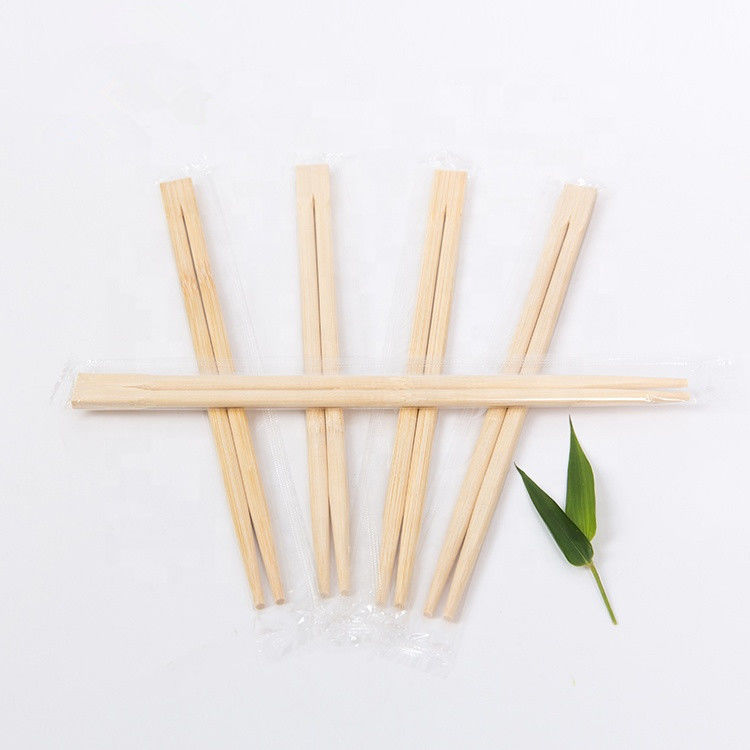Quadrat-natürliche Mao Bamboo-Wegwerfessstäbchen mit Plastikärmel