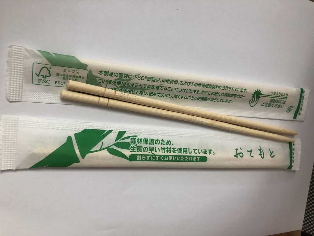 Einweg-Kombibesteck, Papierhülle, Einweg-Essstäbchen, individuelles Logo